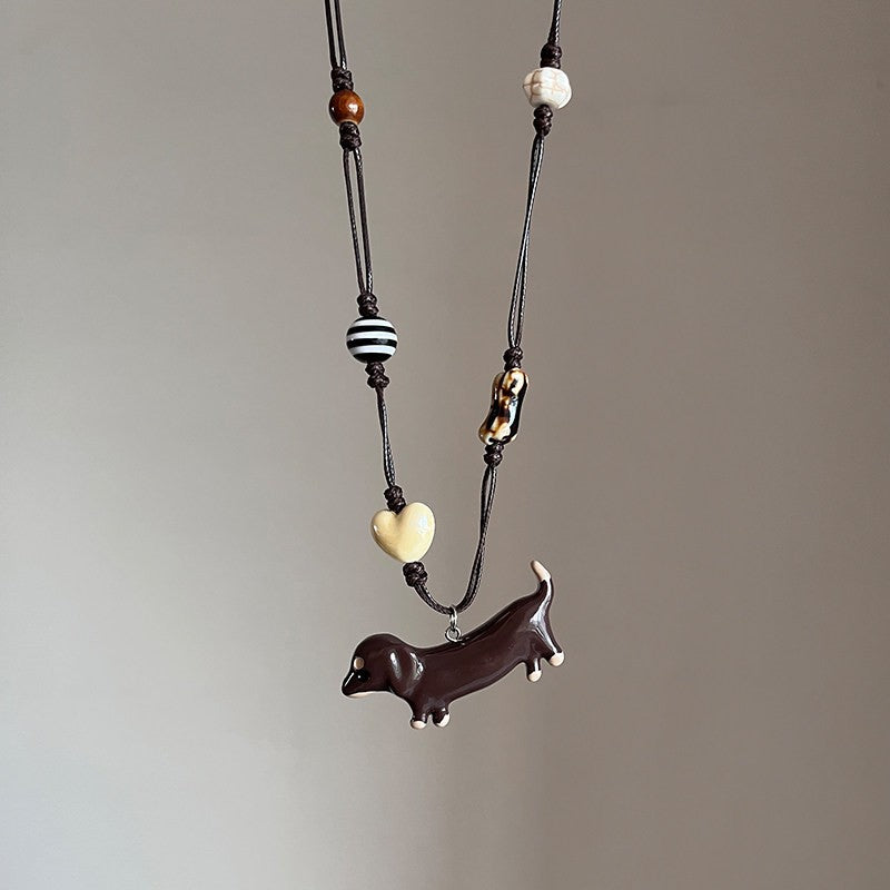 Vintage Dachshund Pendant Necklace