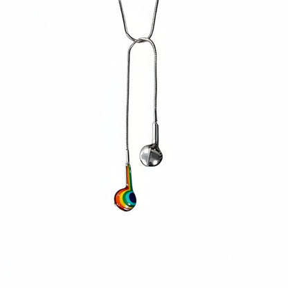 Rainbow Earphone Pendant Necklace