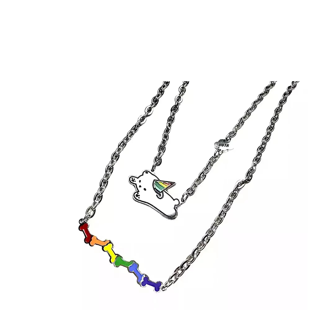 Necklace with a colorful pendant
