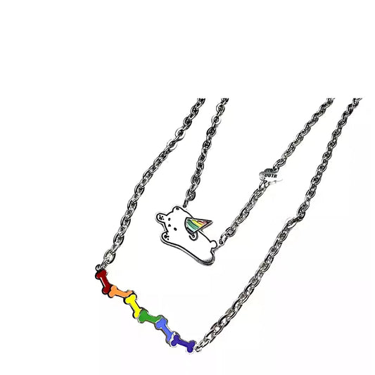 Necklace with a colorful pendant