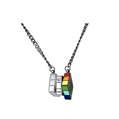 Rainbow Rubik's Cube Pride Necklace