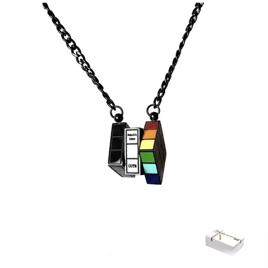 Rainbow Rubik's Cube Pride Necklace