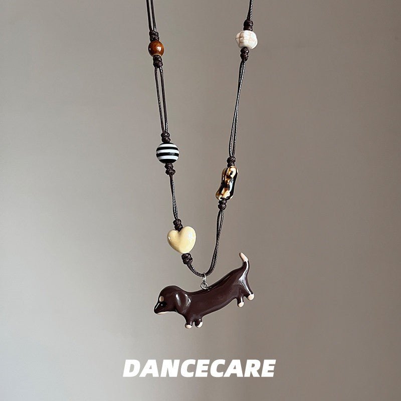Vintage Dachshund Pendant Necklace