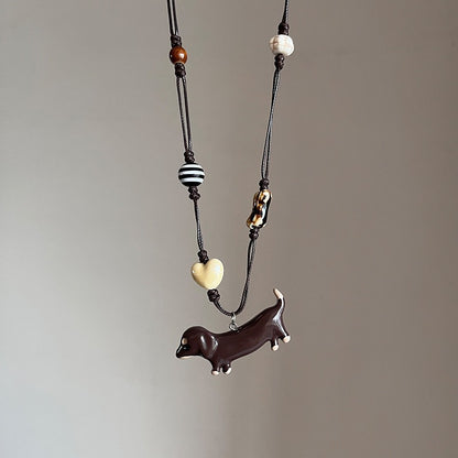 Vintage Dachshund Pendant Necklace